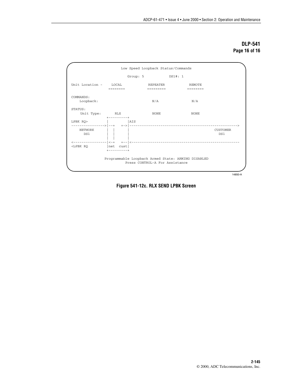 Figure 541-12c, Dlp-541, Page 16 of 16 | ADC Soneplex Broadband System User Manual | Page 168 / 342