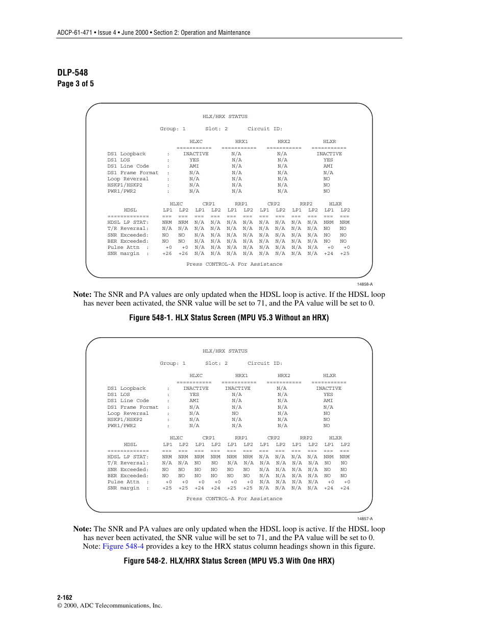 Figure 548-1, Figure 548-2, Dlp-548 | Page 3 of 5 | ADC Soneplex Broadband System User Manual | Page 185 / 342