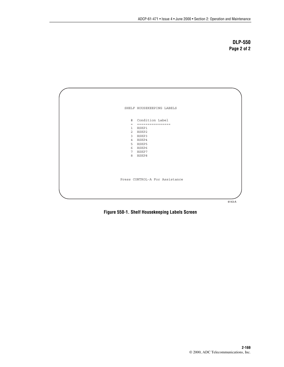 Dlp-550 | ADC Soneplex Broadband System User Manual | Page 192 / 342