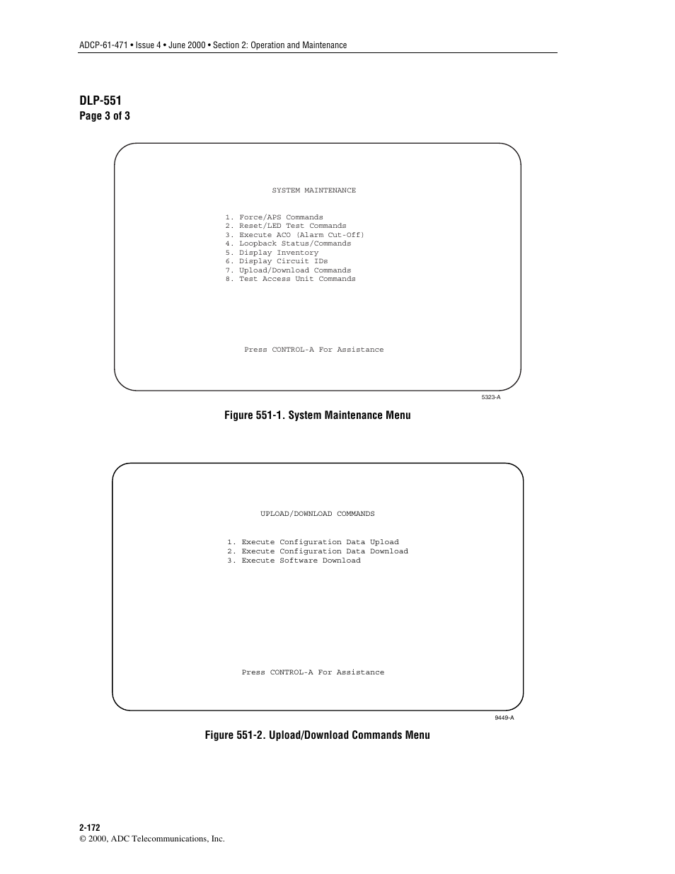 Figure 551-1, Figure 551-2, Dlp-551 | ADC Soneplex Broadband System User Manual | Page 195 / 342