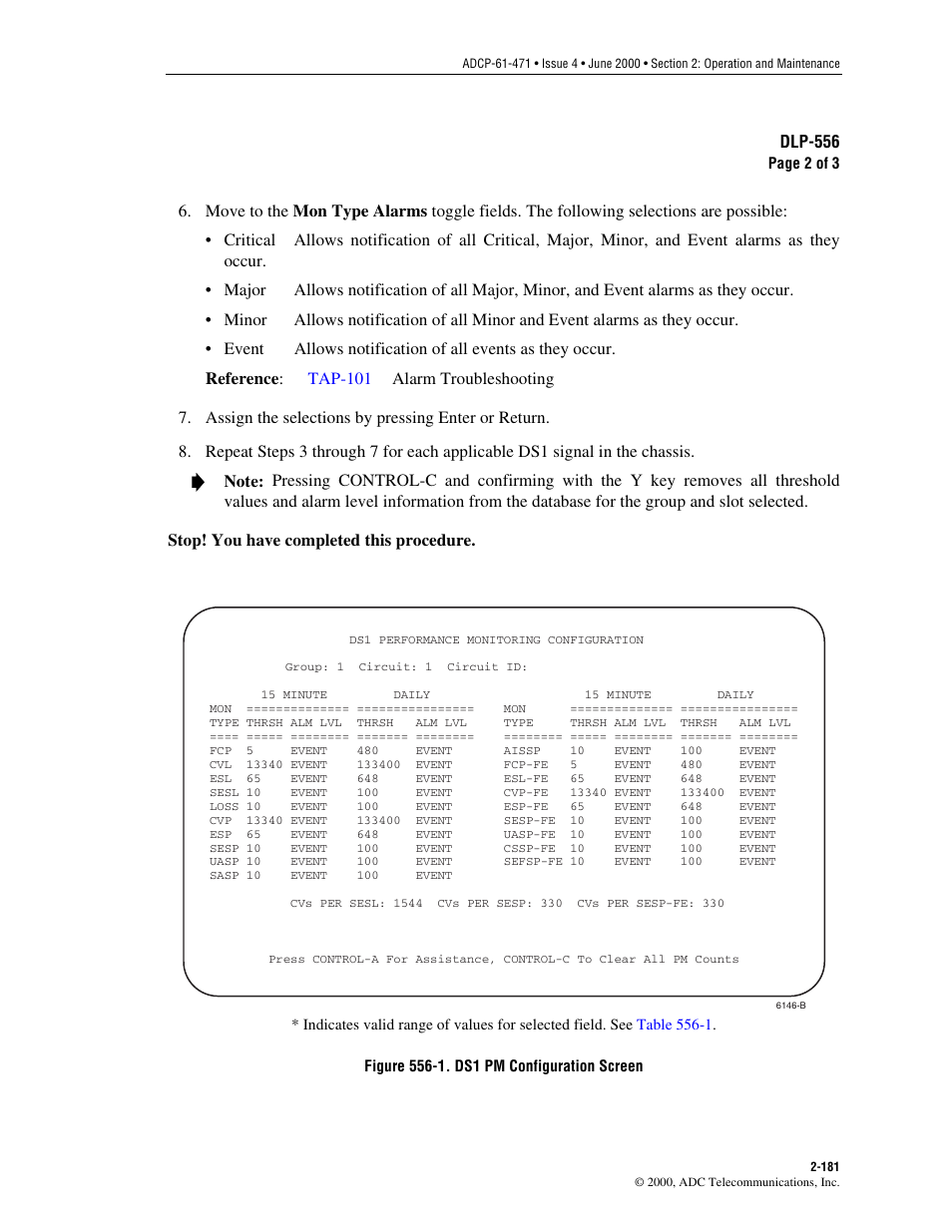 Figure 556-1, Table 556-1 | ADC Soneplex Broadband System User Manual | Page 204 / 342