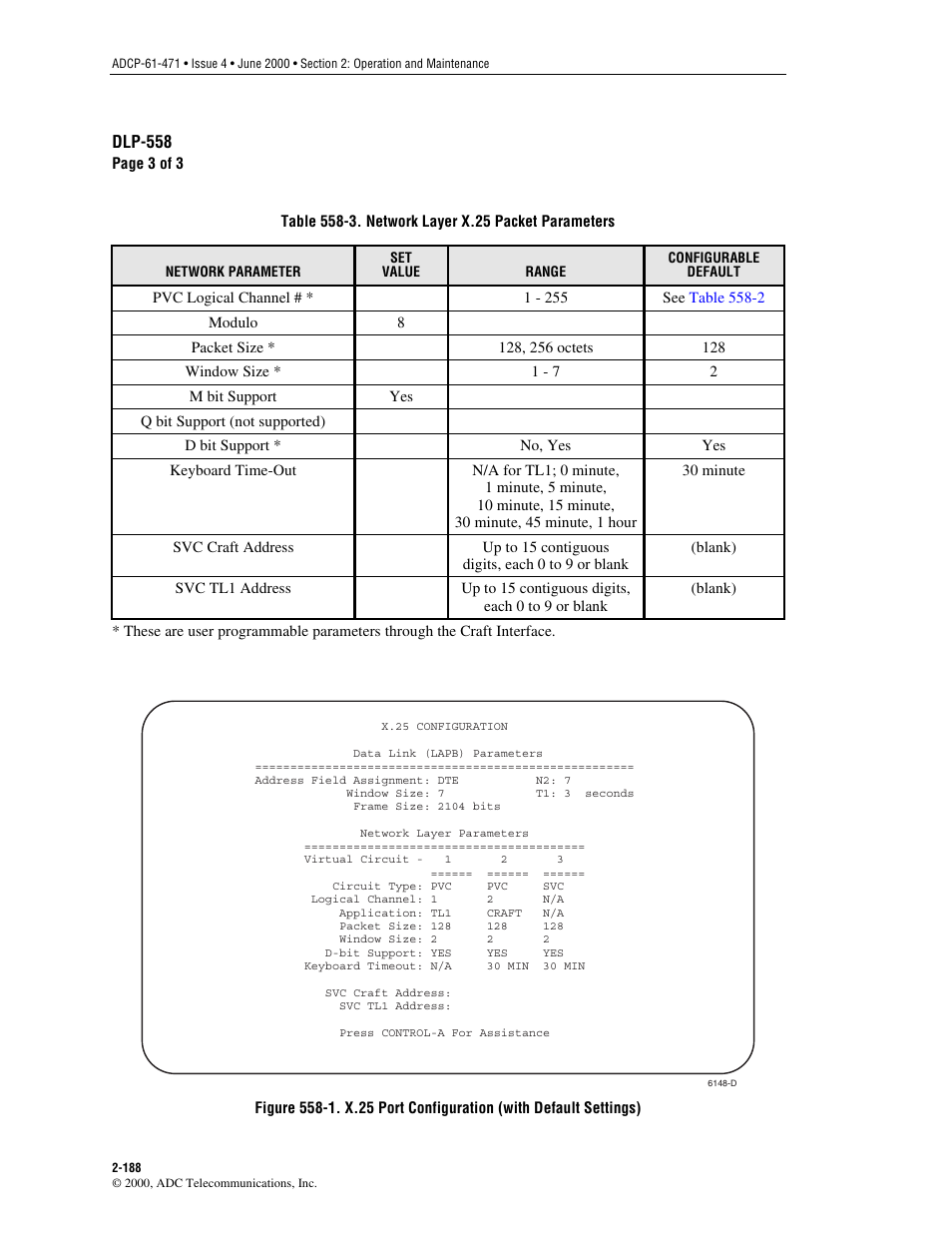 Table 558-3, Outline the, Shown in | Figure 558-1 | ADC Soneplex Broadband System User Manual | Page 211 / 342