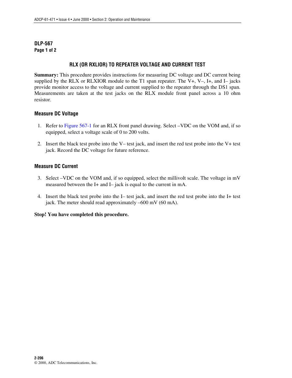 Dlp-567 | ADC Soneplex Broadband System User Manual | Page 229 / 342