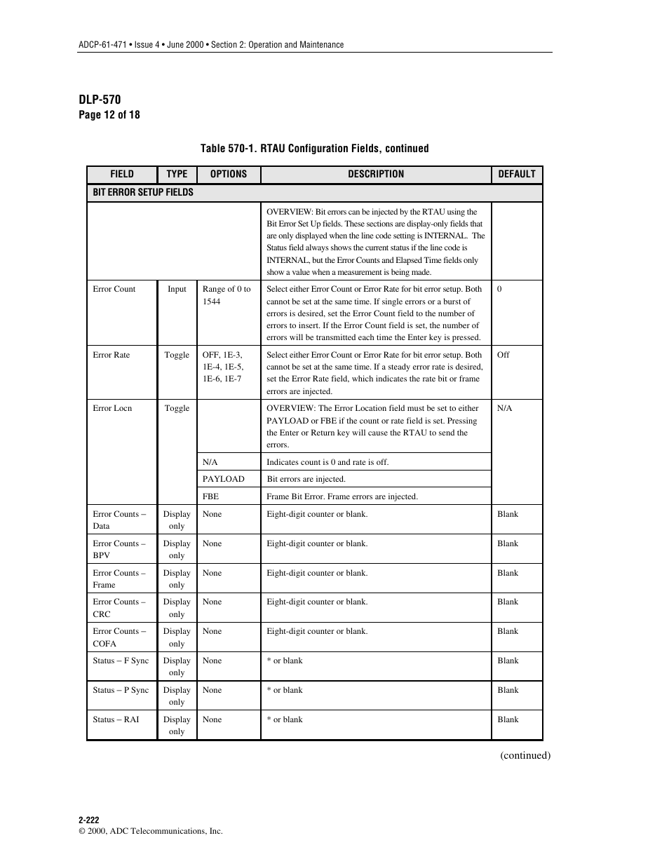 Dlp-570 | ADC Soneplex Broadband System User Manual | Page 245 / 342