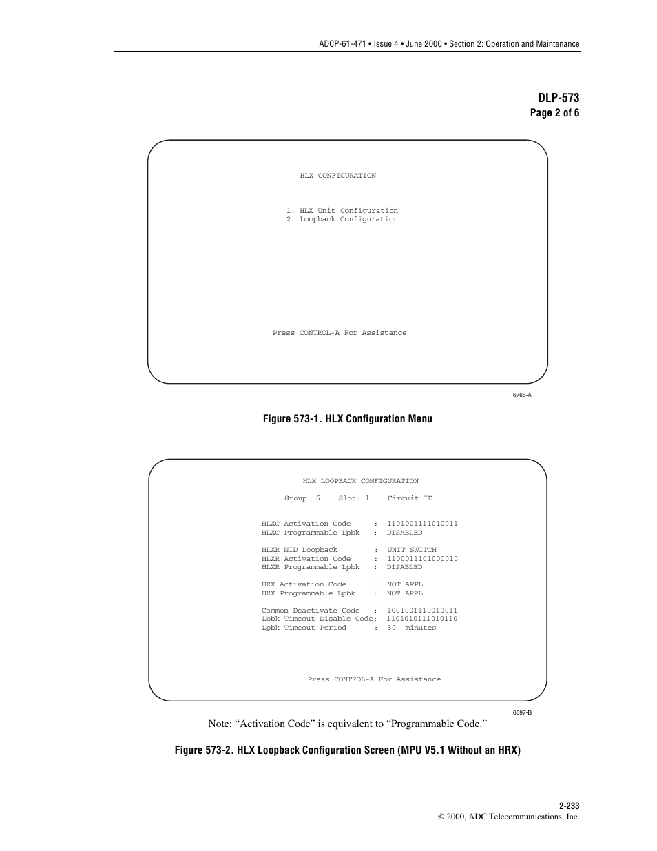 Figure 573-1, Shown in, Figure 573-2 | Mpu v5.1 without an, Dlp-573 | ADC Soneplex Broadband System User Manual | Page 256 / 342