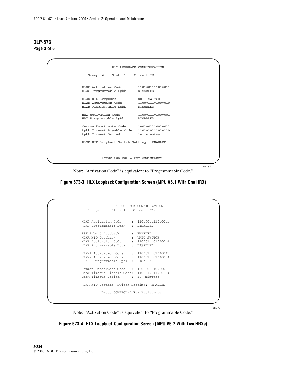 Hrx), Figure 573-3, Figure 573-4 | Mpu v5.2 with two hrxs), Dlp-573, Page 3 of 6 | ADC Soneplex Broadband System User Manual | Page 257 / 342