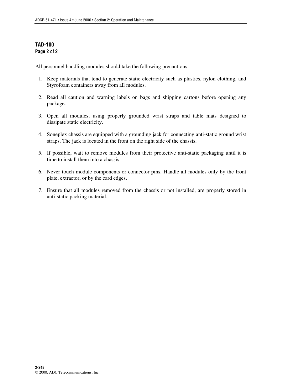 ADC Soneplex Broadband System User Manual | Page 271 / 342