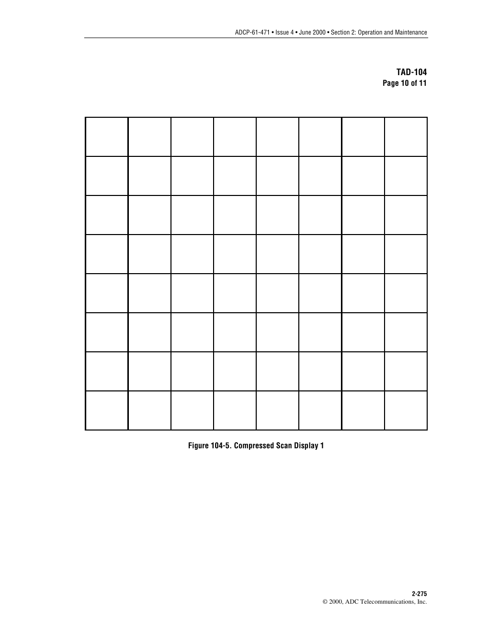 Provides two compressed scan displays, as shown in, Figure 104-5, Compressed scan | ADC Soneplex Broadband System User Manual | Page 298 / 342