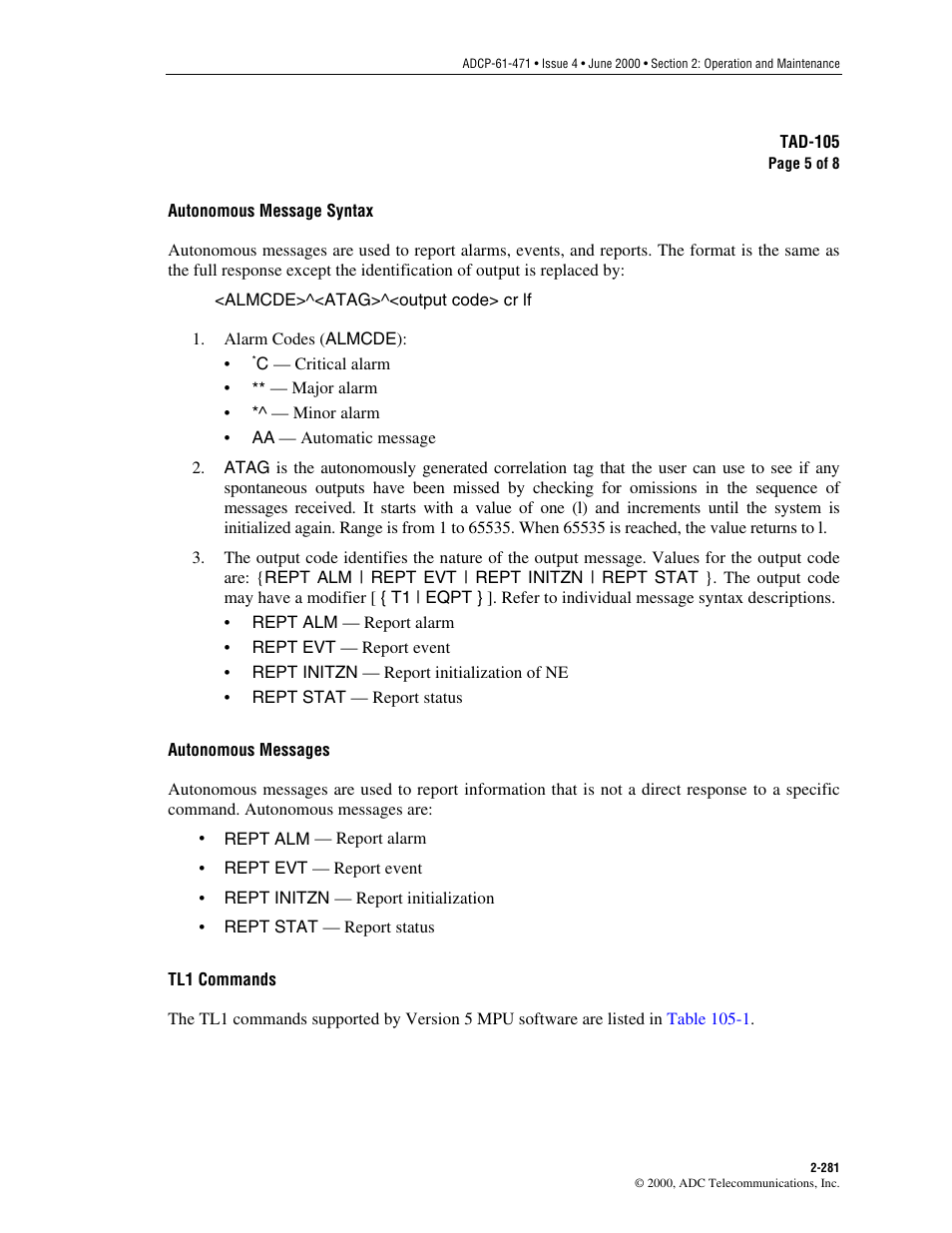 ADC Soneplex Broadband System User Manual | Page 304 / 342