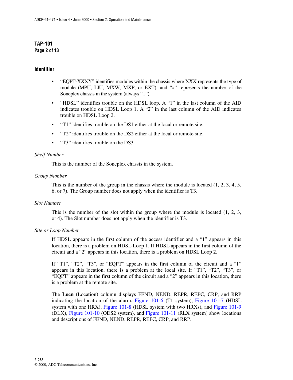 ADC Soneplex Broadband System User Manual | Page 311 / 342