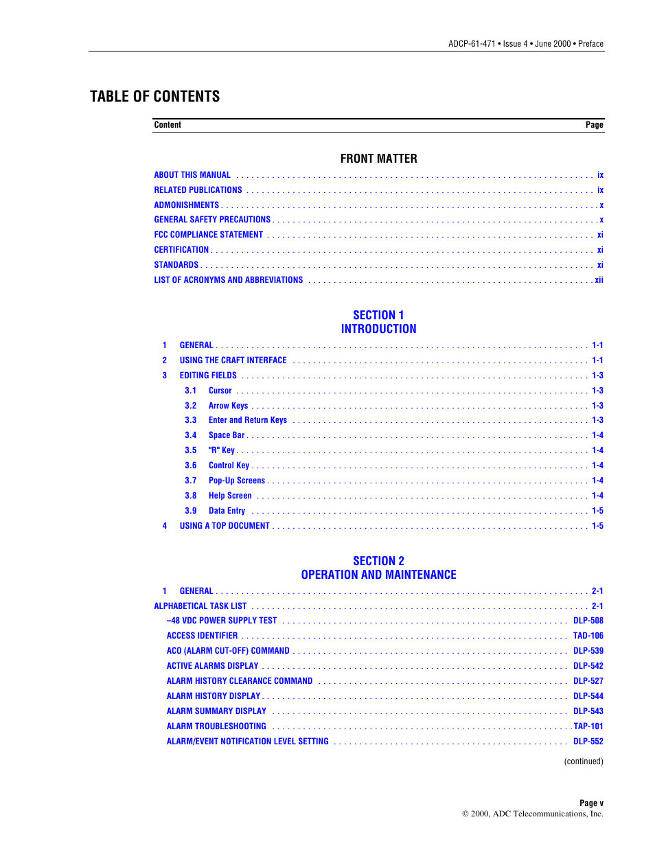 ADC Soneplex Broadband System User Manual | Page 5 / 342