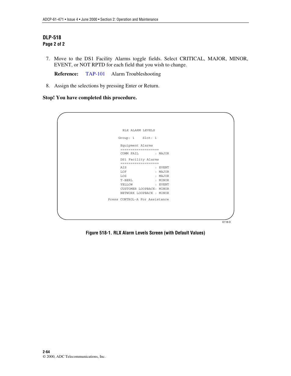 Figure 518-1, Dlp-518 | ADC Soneplex Broadband System User Manual | Page 87 / 342