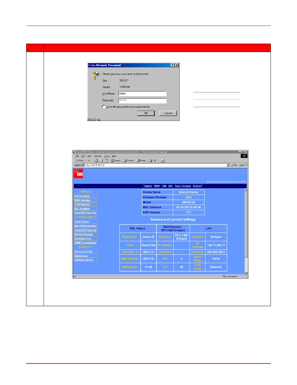 Figure 2-5. enter user name and password | ADC MM701G2 User Manual | Page 24 / 134