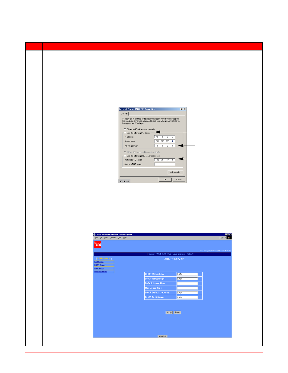 Figure 3-5. internet protocol (tcp/ip) properties, Client). see | ADC MM701G2 User Manual | Page 29 / 134