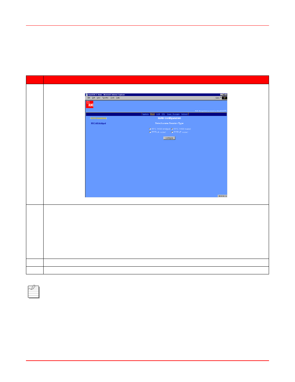 Configure a new wan session, Configure a new wan session -2, Wan s | ADC MM701G2 User Manual | Page 32 / 134