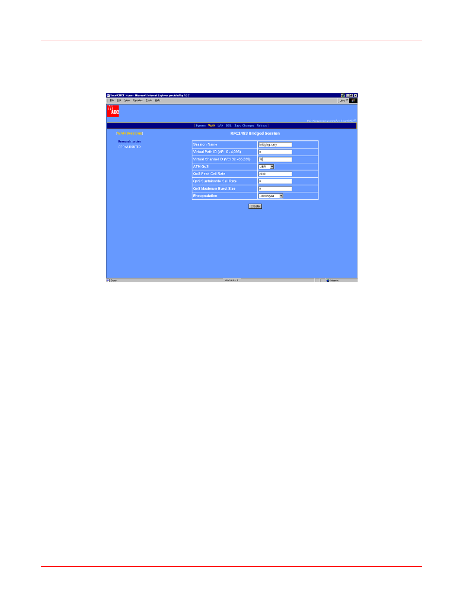 Set up an rfc 1483 bridged session, Figure 4-2. rfc 1483 bridged session | ADC MM701G2 User Manual | Page 33 / 134