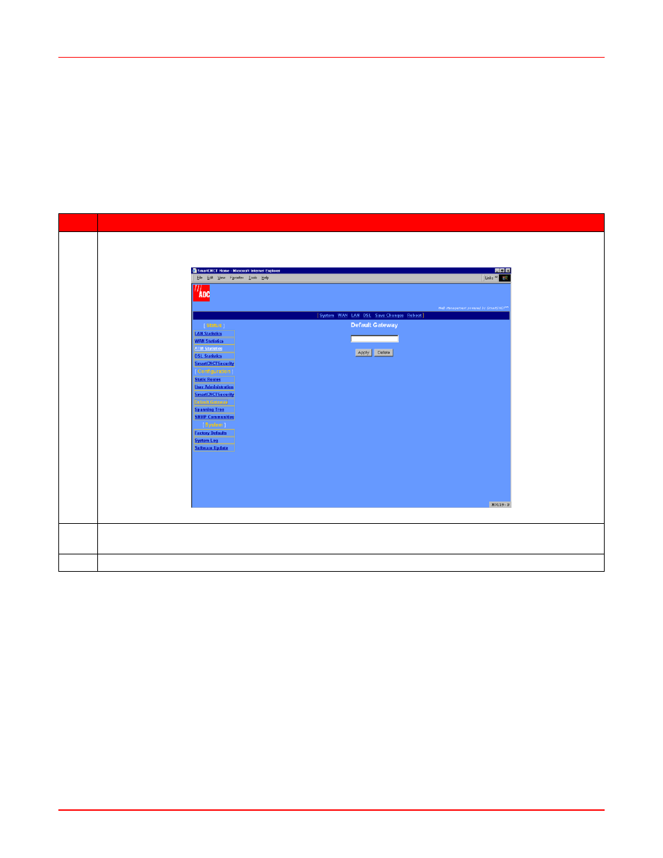 Add a default gateway, Add a default gateway -4, Figure 5-4. default gateway | Add a | ADC MM701G2 User Manual | Page 46 / 134