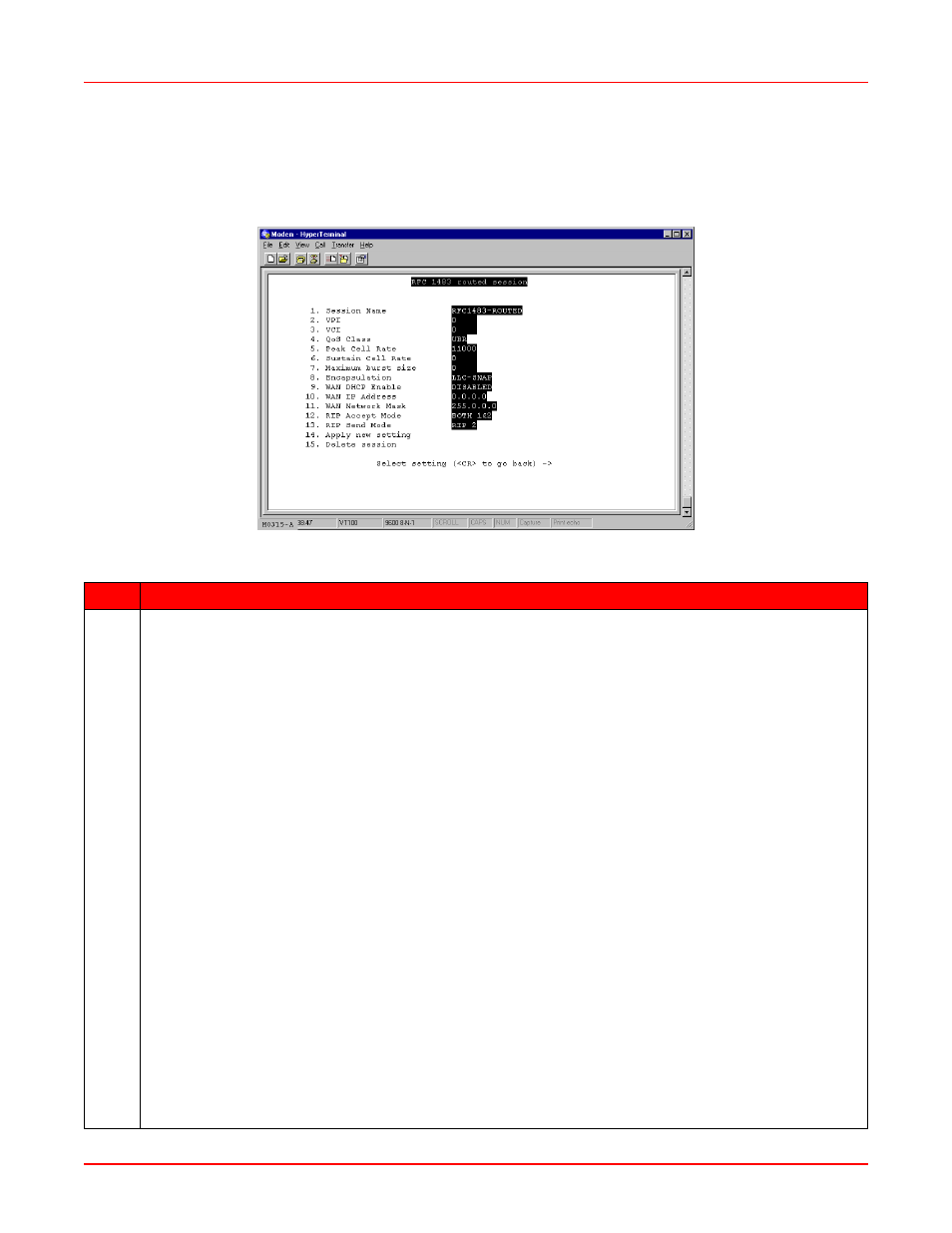 Set up an rfc 1483 routed session, Figure a-9. rfc 1433 routed session | ADC MM701G2 User Manual | Page 99 / 134
