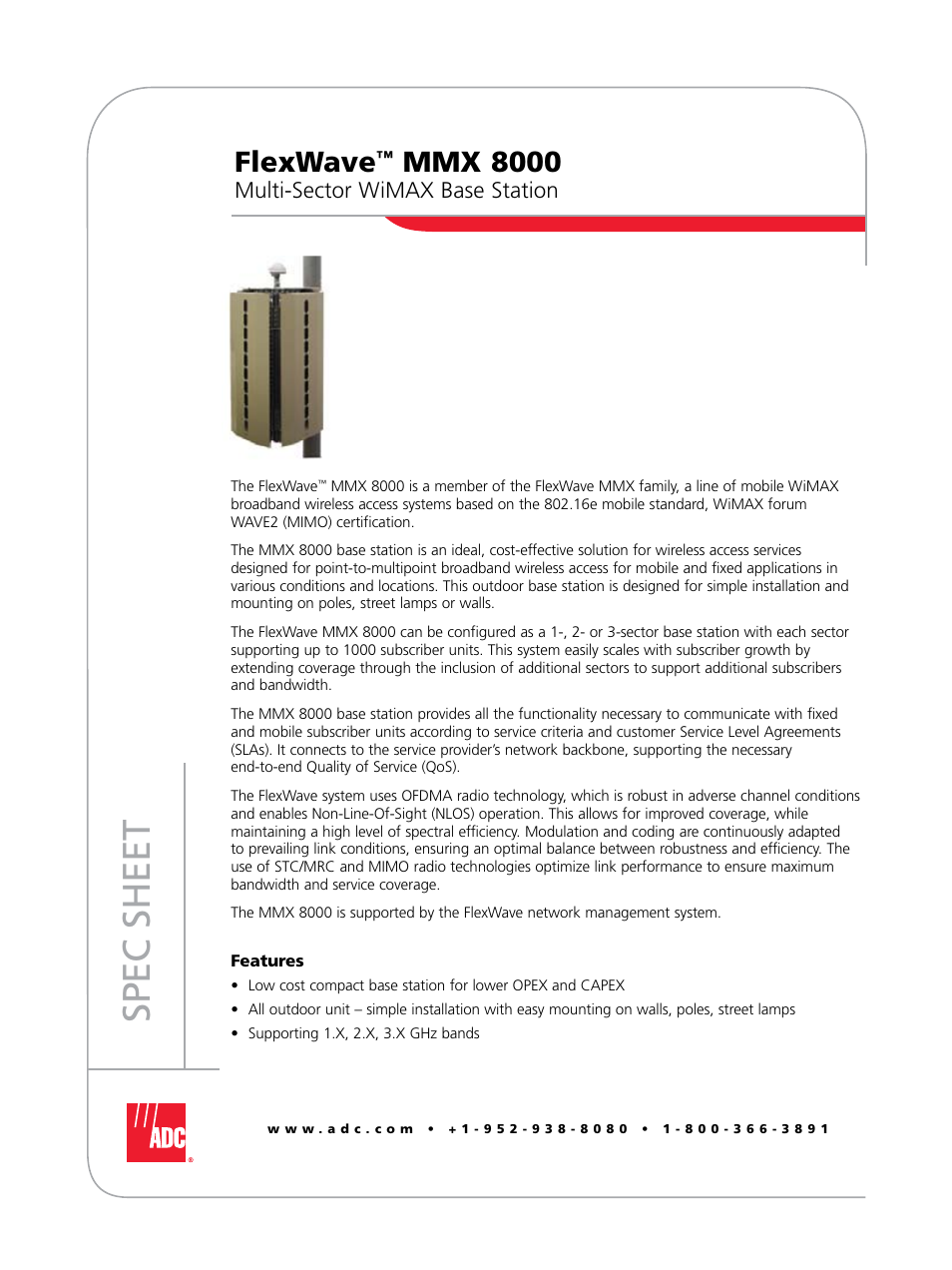 ADC FlexWave MMX 8000 User Manual | 4 pages