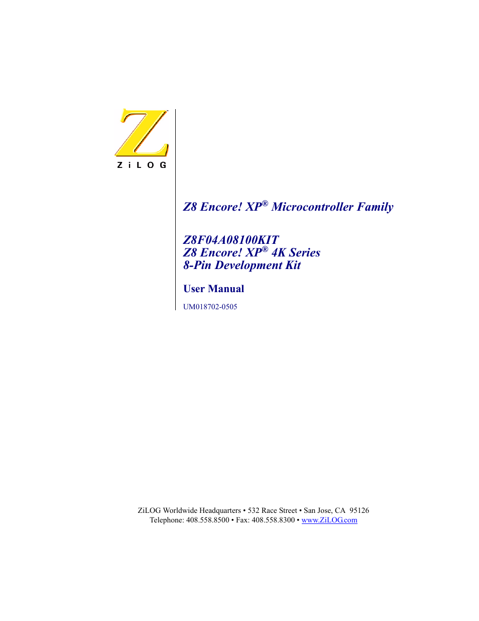 ADC Z8F04A08100KIT User Manual | 24 pages