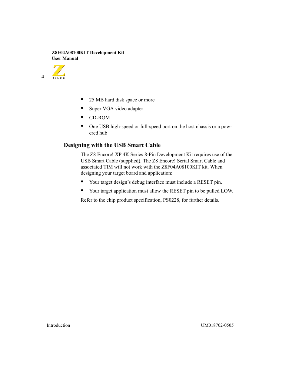 Designing with the usb smart cable | ADC Z8F04A08100KIT User Manual | Page 10 / 24