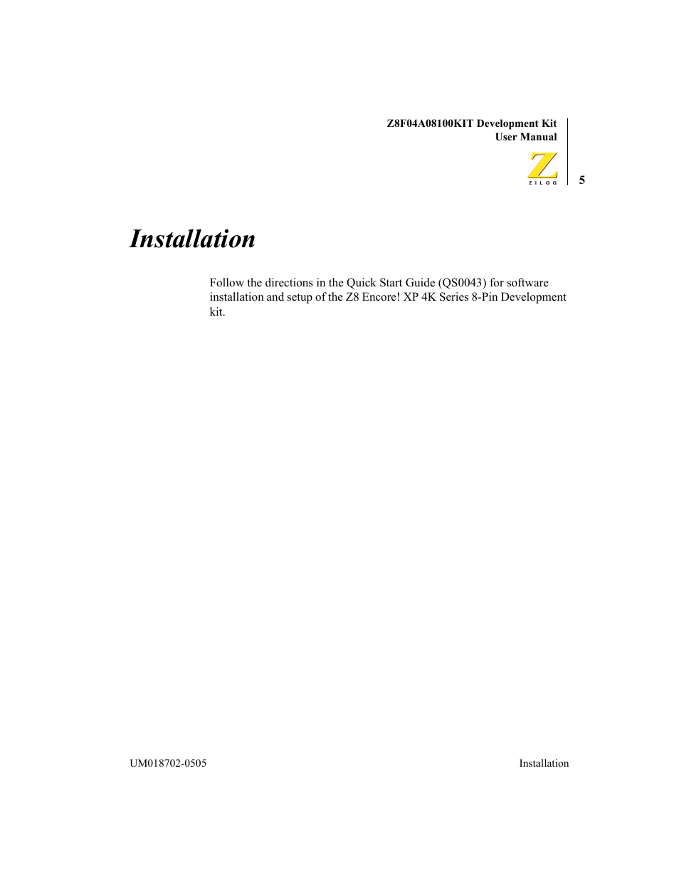 Installation | ADC Z8F04A08100KIT User Manual | Page 11 / 24