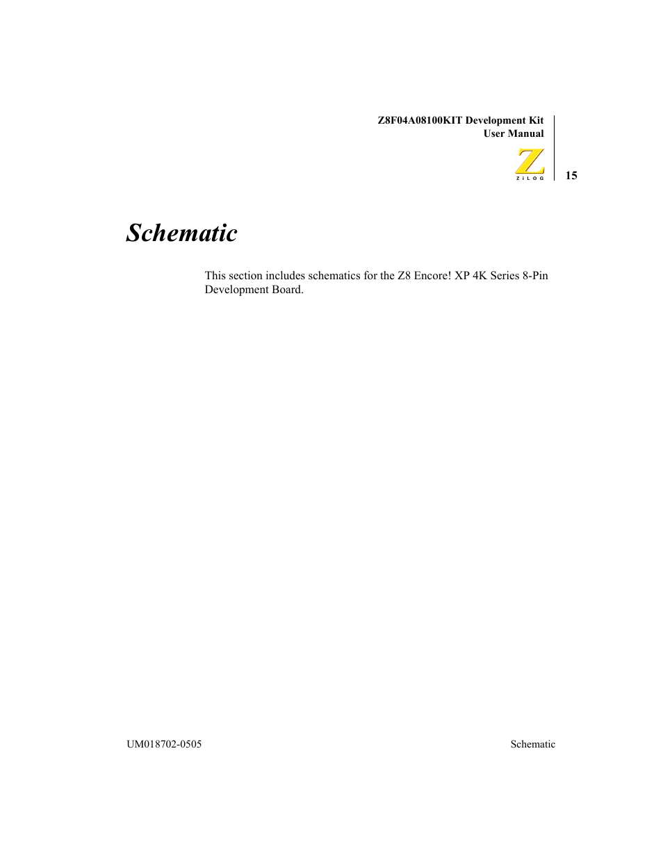 Schematic | ADC Z8F04A08100KIT User Manual | Page 21 / 24