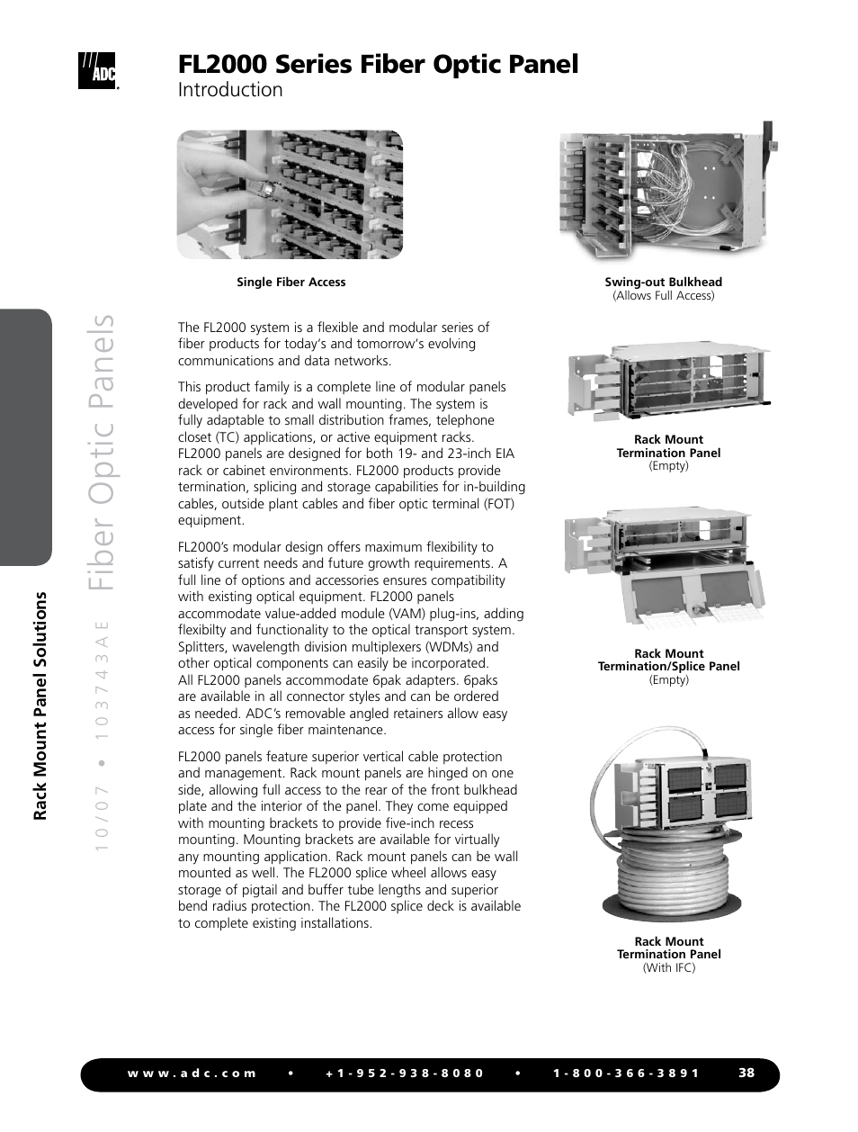 ADC Fiber Optic Panel FL2000 Series User Manual | 19 pages