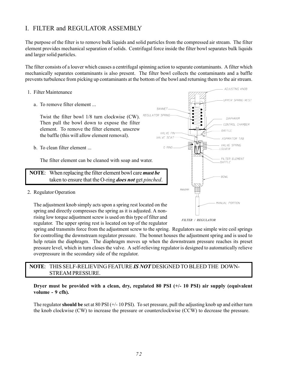 I. filter and regulator assembly | ADC AD-410 User Manual | Page 76 / 118