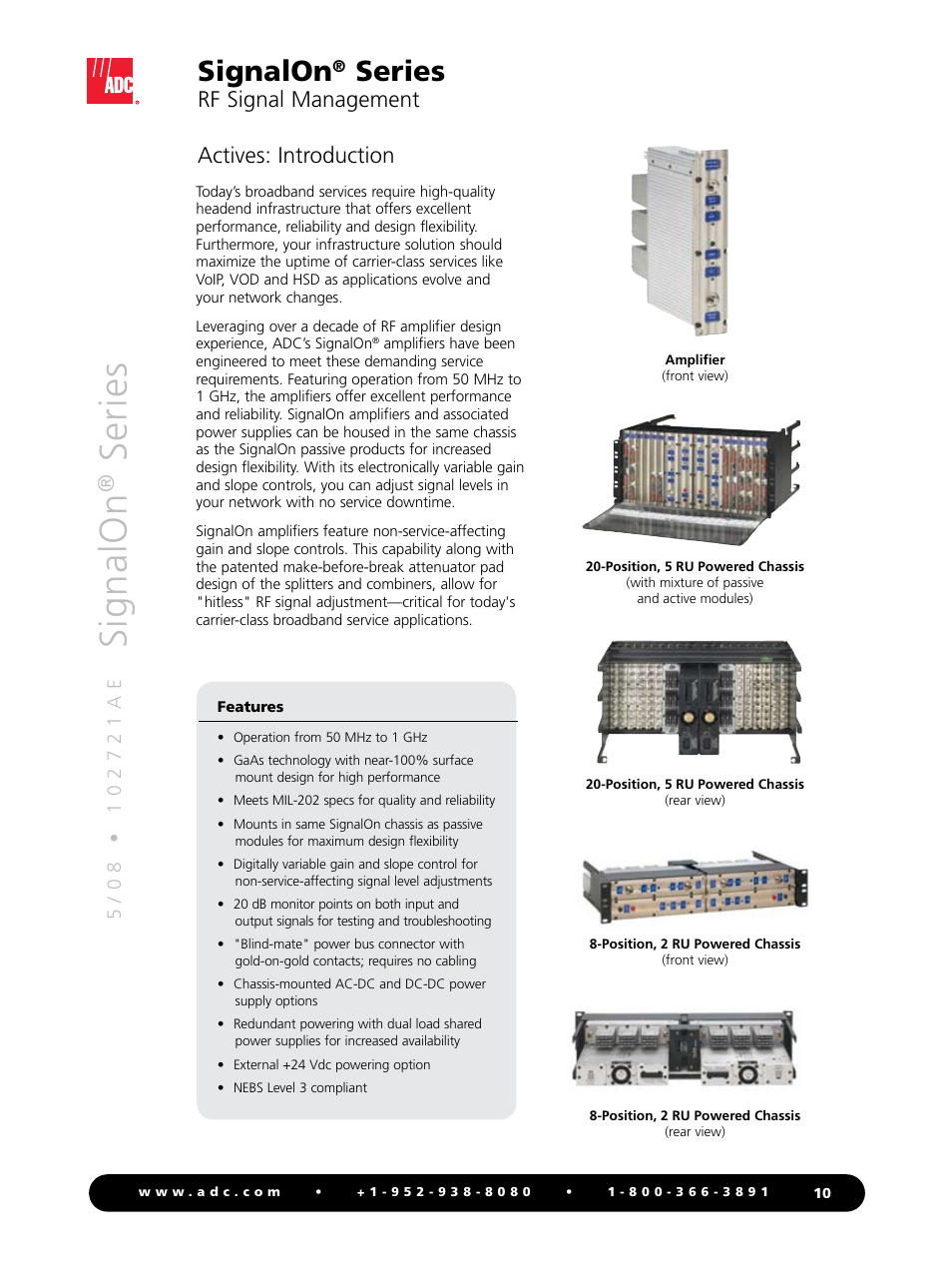 Signalon, Series, Rf signal management | Actives: introduction | ADC RF Signal Management SignalOn Series User Manual | Page 10 / 16