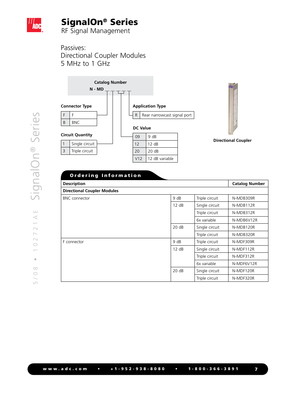 Signalon, Series, Rf signal management | ADC RF Signal Management SignalOn Series User Manual | Page 7 / 16