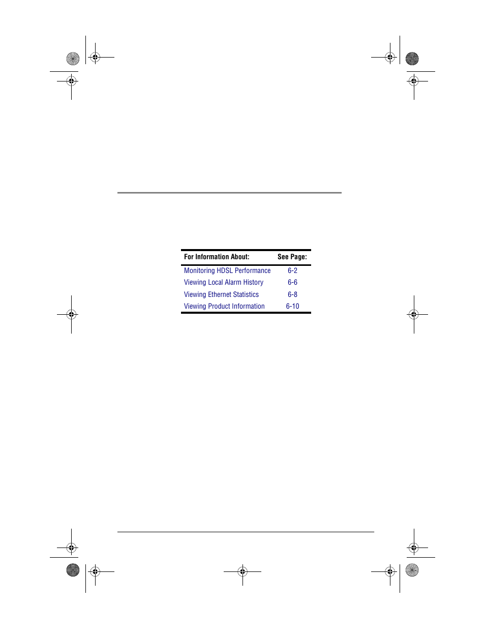 Monitoring with anascii terminal, Chapter 6: monitoring with an ascii terminal -1, Monitoring with an ascii terminal” on | Ascii t, Onitoring, With an, Erminal | ADC Campus-REX RS Interface Card User Manual | Page 103 / 148