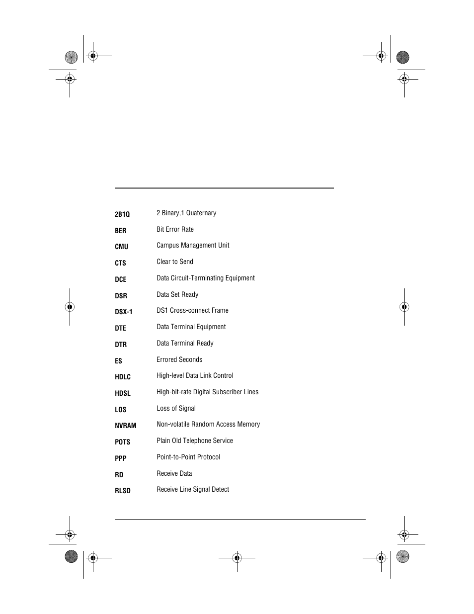 Abbreviations, Bbreviations | ADC Campus-REX RS Interface Card User Manual | Page 135 / 148