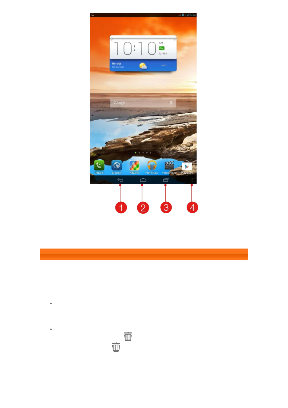 Home screen | Lenovo A7-40 Tablet User Manual | Page 6 / 29