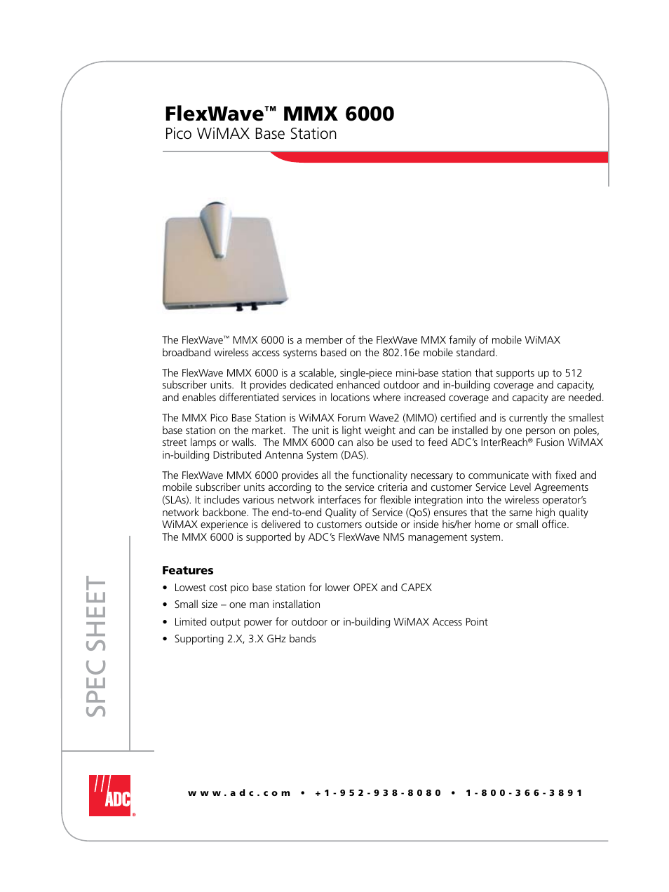 ADC FlexWave MMX 6000 User Manual | 4 pages