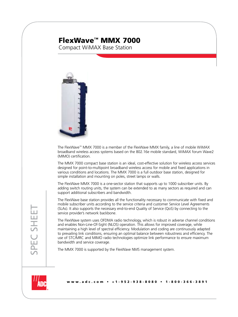 ADC FlexWave MMX 7000 User Manual | 4 pages