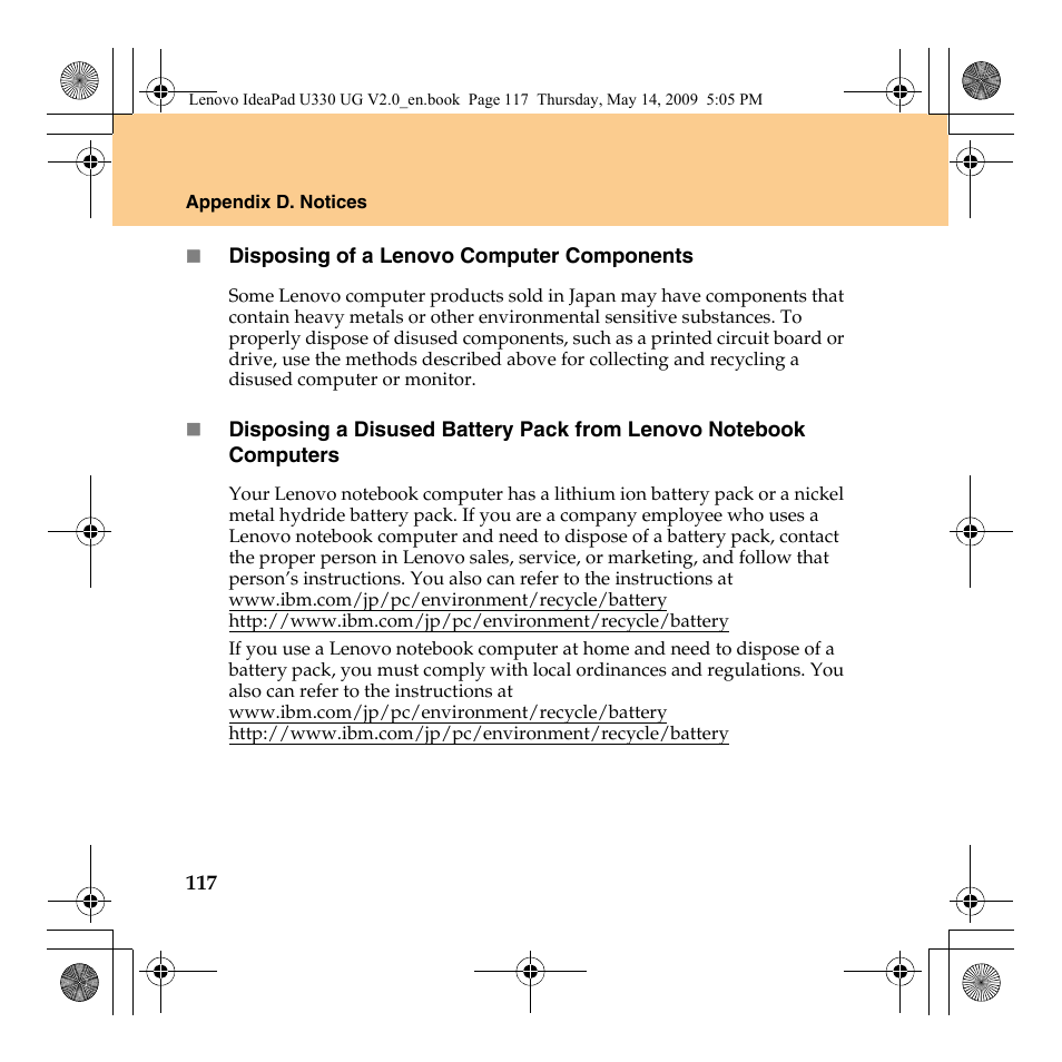 Lenovo IdeaPad U330 User Manual | Page 126 / 135