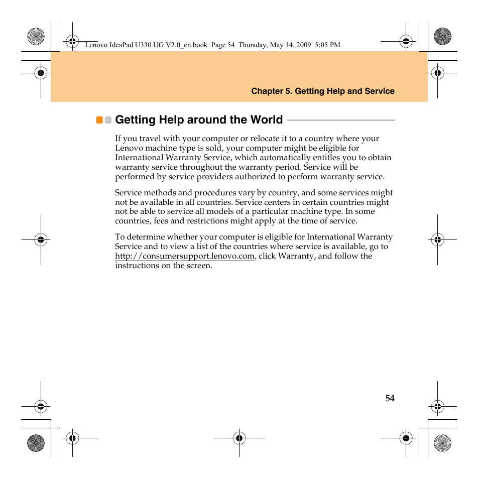 Getting help around the world, Getting help around, The world | Lenovo IdeaPad U330 User Manual | Page 63 / 135