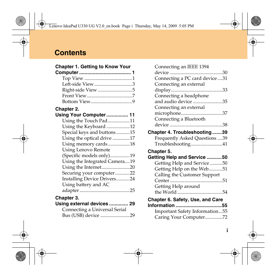 Lenovo IdeaPad U330 User Manual | Page 7 / 135
