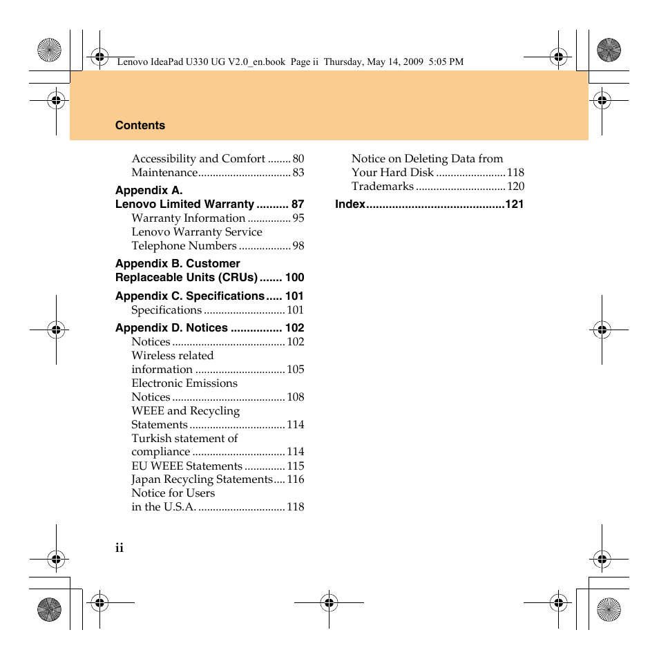 Lenovo IdeaPad U330 User Manual | Page 8 / 135