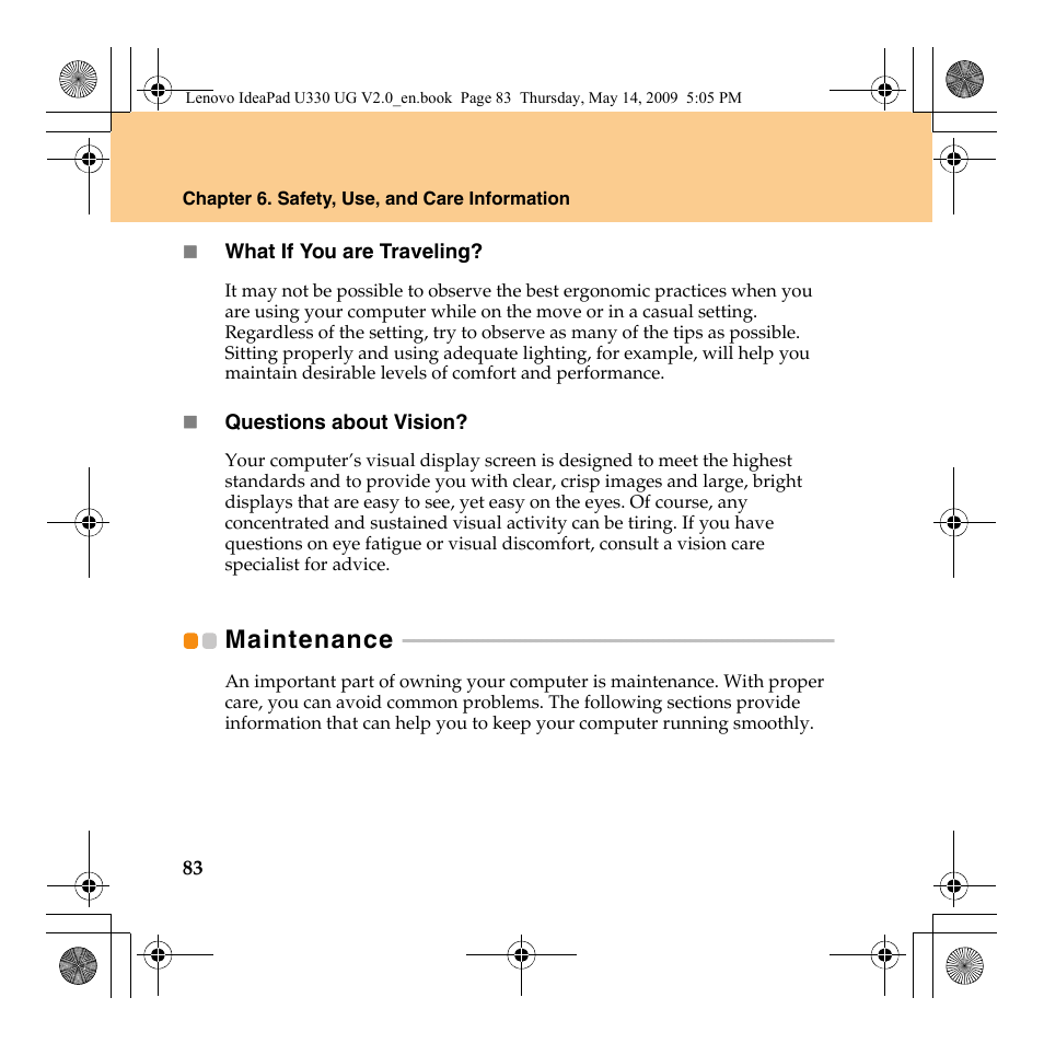 Maintenance | Lenovo IdeaPad U330 User Manual | Page 92 / 135