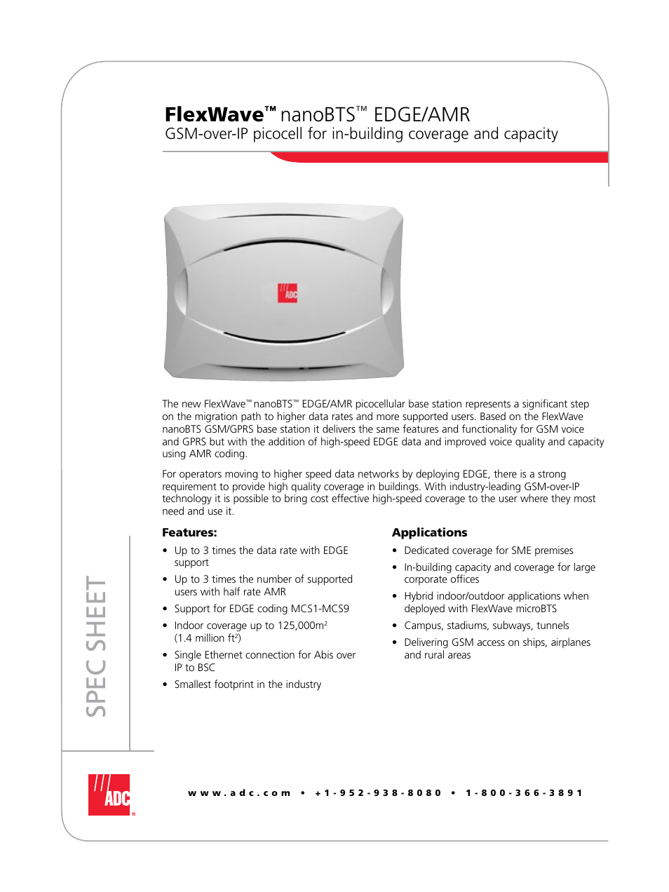 ADC FlexWave nanoBTS User Manual | 4 pages