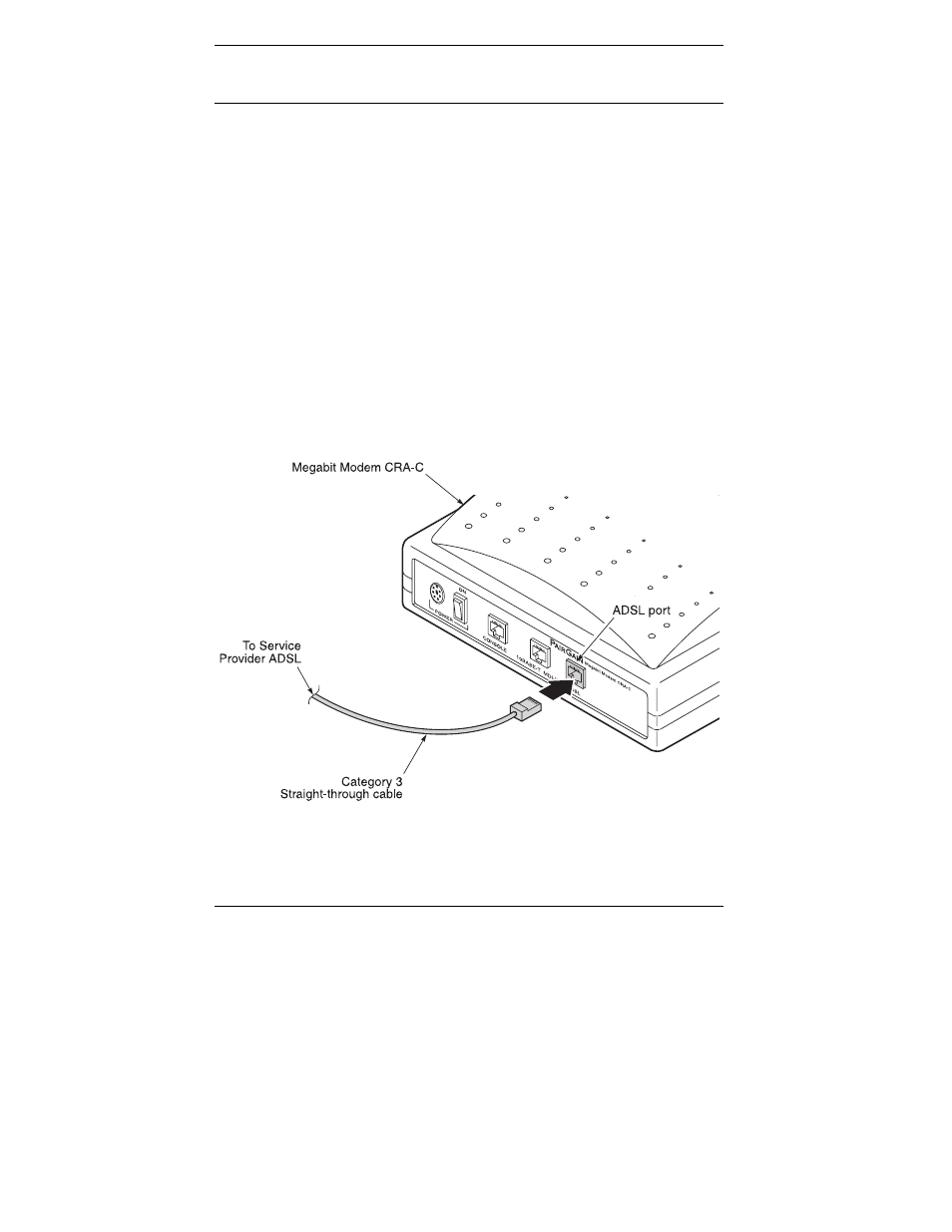 Install the megabit modem cra-c, Connect to the adsl line | ADC CRA-C User Manual | Page 20 / 86