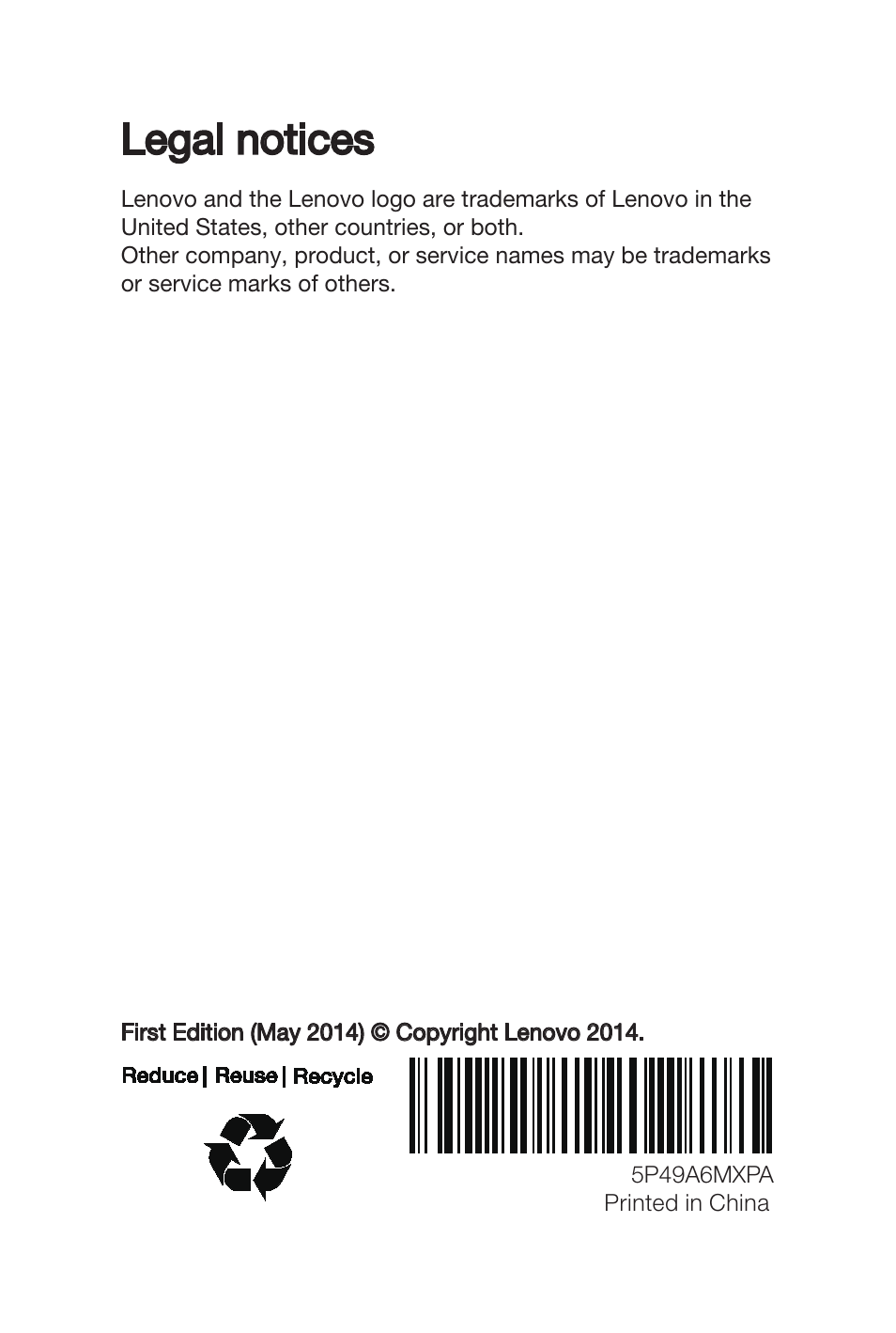 Legal notices | Lenovo S850 Smartphone User Manual | Page 20 / 20