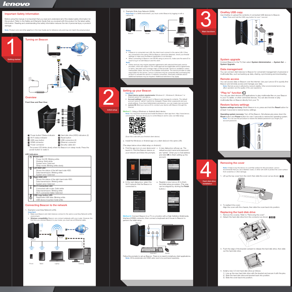 Lenovo Beacon User Manual | 2 pages