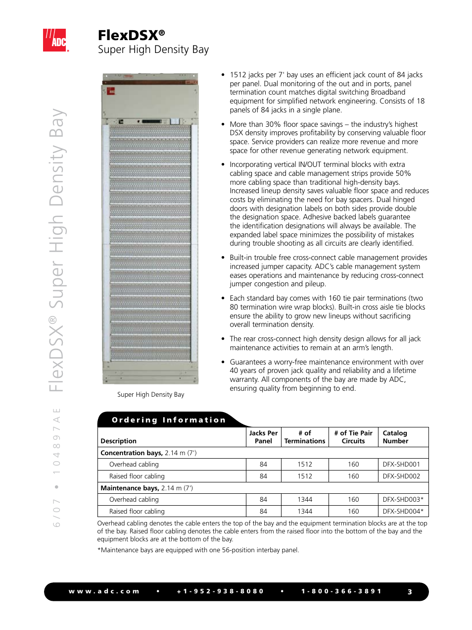 Fl ex d sx, Su p er h ig h d en si ty b ay, Flexdsx | ADC Cross-Connect Family FlexDSX User Manual | Page 3 / 4