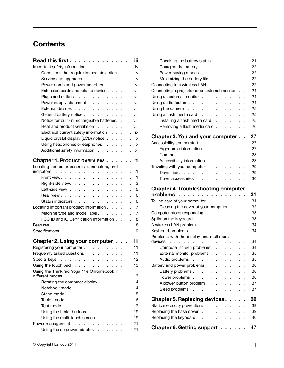 Lenovo ThinkPad 11e Chromebook User Manual | Page 3 / 78