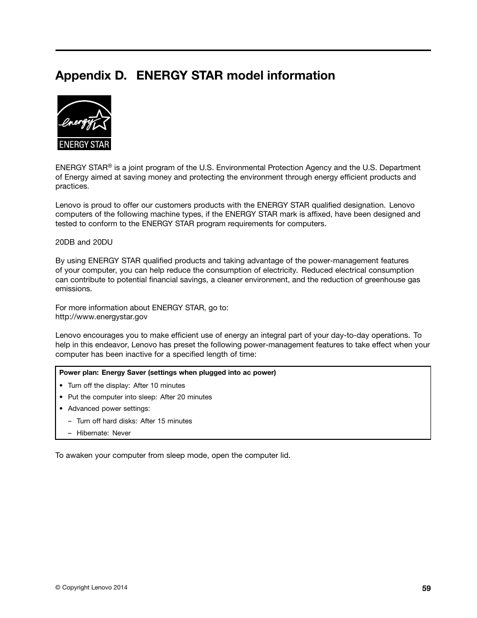 Appendix d. energy star model information | Lenovo ThinkPad 11e Chromebook User Manual | Page 73 / 78