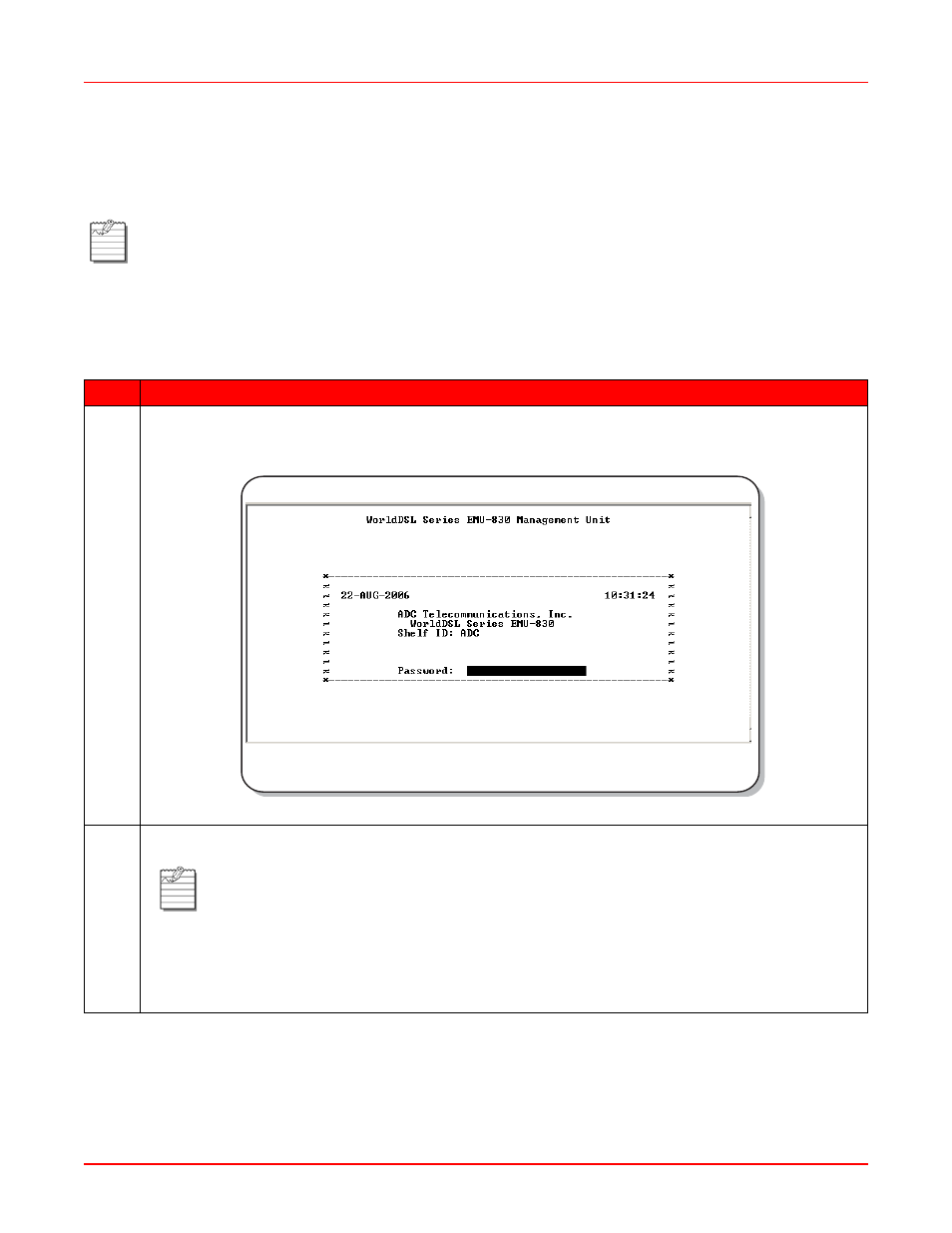 Multishelf configuration, Logging on, Multishelf configuration -3 | Figure 3-1. logon screen dialog box | ADC EMU-830 User Manual | Page 35 / 74