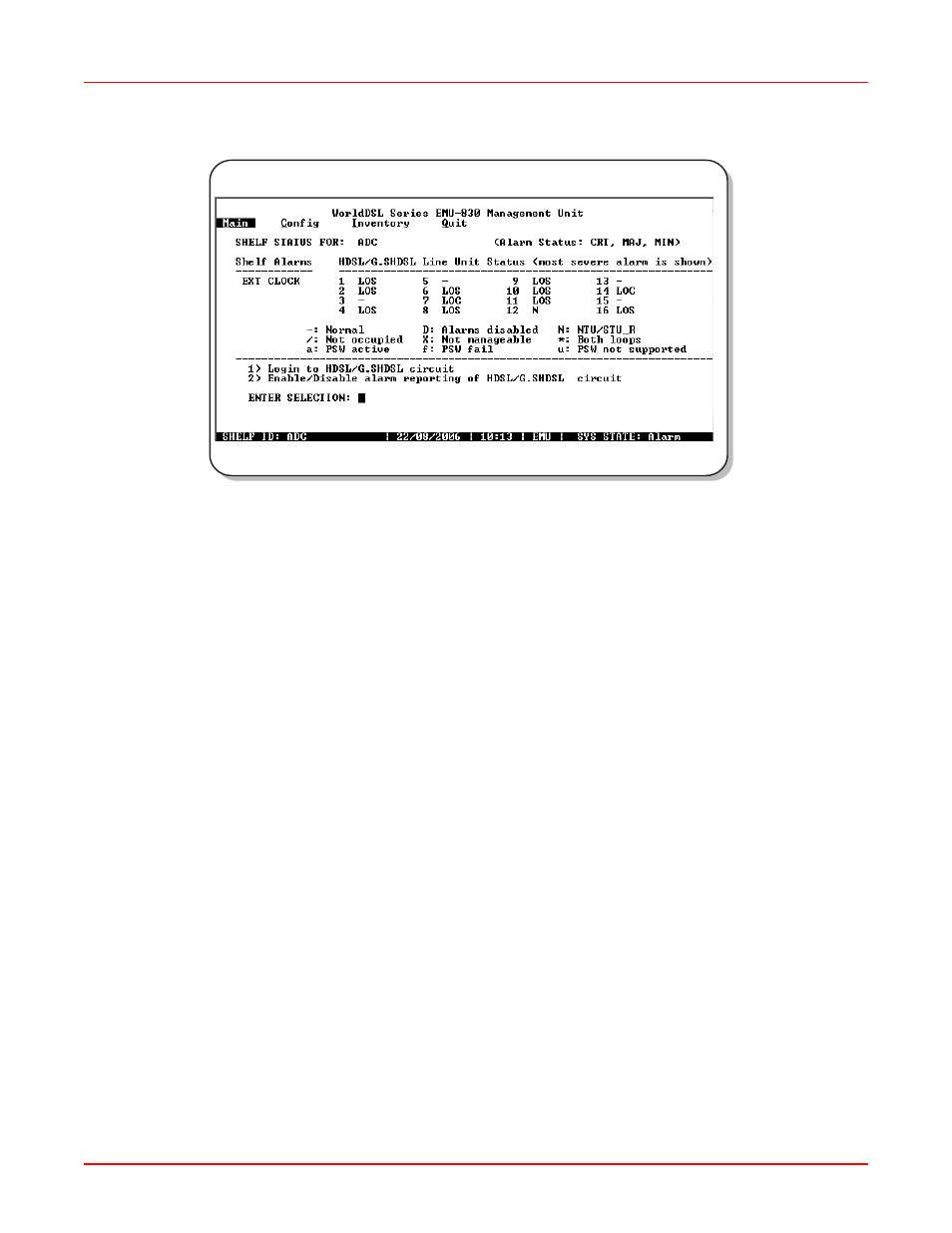 Figure 3-3. main menu screen, Figure 3-3 | ADC EMU-830 User Manual | Page 37 / 74